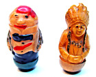 2 GERMAN CELLULOID ROLY POLY FIGURES.  INDIAN AND TWEEDLE DEE