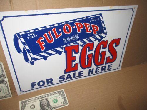FUL-O-PEP EGGS - For Sale Here - FARM SIGN - Carton With One Dozen Egg -BIG SIZE