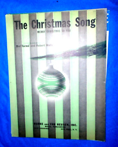 The Christmas Song Sheet Music Piano Voice 40s Holiday Carol     1951