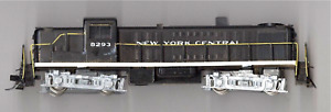 Brass HO RS-2 with Hobbytown trucks with Nickel Silver wheels. Lights.
