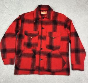VTG The Filson Hunter 40s/50s Red Plaid Wool Cruiser D Pocket Union Made Jacket