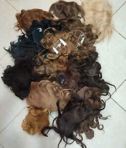 Human Hair Wigs Lot Of 20 Used & New Vintage Hong Kong Korea Blonde Brown Black