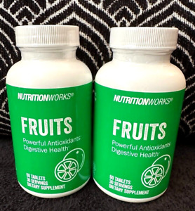 2 NUTRITIONWORKS FRUITS POWERFUL ANTIOXIDANT DIGESTIVE HEALTH DAILY VITAMIN 120c