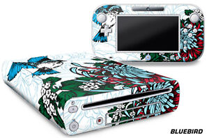 Skin Decal Wrap for Nintendo Wii U Gaming Console & Controller Sticker BLUEBIRD
