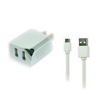 White 2.1 A Wall Travel Charger AC Dual USB Home Adapter & Micro-USB Data Cable