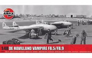 Airfix DeHavilland Vampire FB5/FB9 Fighter - Plastic Model Airplane Kit - 1/48
