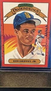 Ken Griffey Jr 1990 Donruss Diamond Kings Baseball card ERROR 1989 On Back #4.