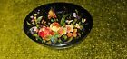 Nice Vtg. - Russian Lacquer Oval Shaped Bird & Flowers Box