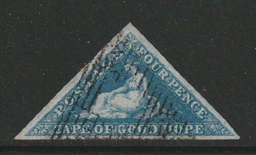 CAPE OF GOOD HOPE 1863 4d BLUE FINE USED 3 MARGIN SG19
