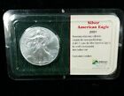 2001 American Silver Eagle 1 oz .999 Silver Dollar Sealed Littleton Holder 169sp