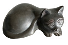 Vtg Brass/Bronze Sleeping Cat/Kitten/Kitty Figurine Doorstop