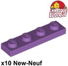 LEGO 10x Plate Flat 1x4 4x1 Lavender Medium/Medium Lavender 3710 New