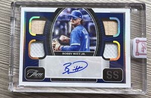 2022 Panini Three And Two Bobby Witt Jr RPA Quad Relic Auto RC #’d 12/15 Royals