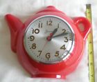 Vintage Sessions Electric Wall Clock, Novelty Red Teapot
