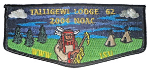 Lodge # 62 Talligewi S-22 2004 NOAC Black Border OA Flap MINT