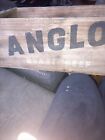 Vintage 1950s Anglo Beef Wood Shipping Crate Wooden Box Argentina Advertising