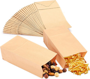 20 Pack Mini Kraft Small Paper Bags 3.5 X 2 X 6.7 Inch Brown Paper Snack Bag Sma