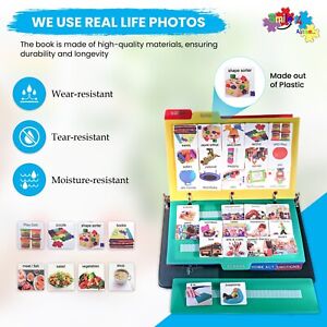 REAL PLASTIC SCHOOL PECKS PICTURE COMMUNICATION BOOK AUTISM SPEECH THERAPY ADHD