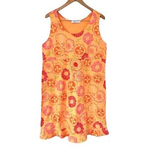 Vintage Fresh Produce Floral Print Ruffle Hem Tank Dress Cotton Womens Size XL