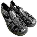 Skechers Shape Ups Fisherman Sandals Strappy Closed Toe Leather Black 10