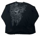 Thermal Affliction Style Long Sleeve Shirt Size XL Black Grunge Y2K AL9