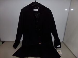 Calvin Klein Black Wool Blend Coat CW788708 Mid Length NWT Originally $275.00