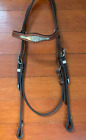 CIRCLE Y Browband Western Headstall SHOWING Leather Color: Chestnut, Size: Horse