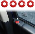 4x Interior Door Bolt Lock Pin Ring Trim Decoration For Dodge RAM 1500 2010+ Red (For: Ram)