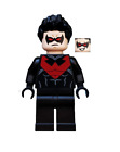 USED LEGO Nightwing Minifigure Red Eyes Chest Symbol DC Super Heroes 76011 sh085