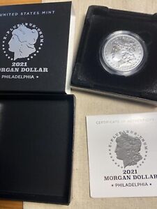 New Listing2021 P Philadelphia Morgan Dollar Silver 100 Year Anniversary Coin OGP Box W/COA