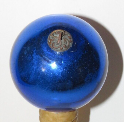 New ListingVintage Antique Kugel Glass Cobalt Blue Ball Christmas Ornament 3.5