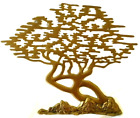 New ListingHeavy Solid Brass Wall Hanging Vintage 19.5in x 16.5in MCM Tree of Life Bonsai