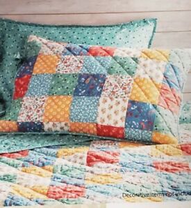 The Pioneer Woman KING Size Floral Patch Quilt Country Farm Sham Set 2 - New
