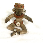 Aztec Inca Mayan Tribal Figure Mexico Art Pottery Clay Sitting Warrior Native