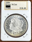 1880-S Morgan Silver Dollar Uncirculated in Vintage Hannes Tulving Holder