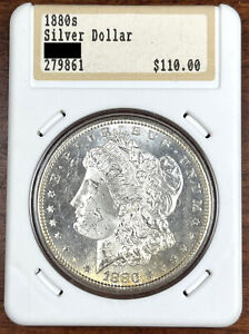 New Listing1880-S Morgan Silver Dollar Uncirculated in Vintage Hannes Tulving Holder