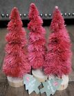 Bottle Brush Christmas Trees Red On Stands From 9