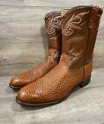 Unbranded Cowboy Western Boots Brown Bull Hide Leather Size 13 D Made In USA