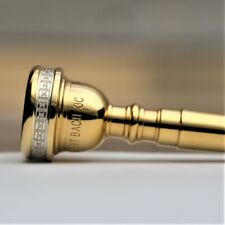 Bach 3C Gold With Silver Tetra Crown Engraving Trumpet Mouthpiece  #MP484