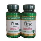 Nature's Bounty Zinc Supplement 50 mg Caplets 100 ea Lot of 2 Exp 12/2025