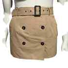 Forever 21 Double Breasted Khaki Cotton Pencil Skirt Sz-Large
