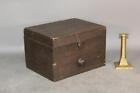 A RARE 19TH C PA LIFT TOP SPICE BOX WITH ADDED DRAWER BEST ORIGINAL BROWN PAINT