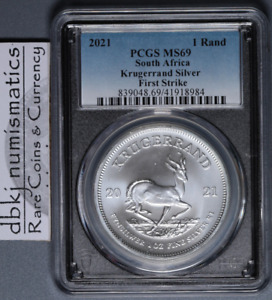 2021 South Africa Krugerrand - 1 Rand 1 oz Fine Silver - PCGS MS69 First Strike