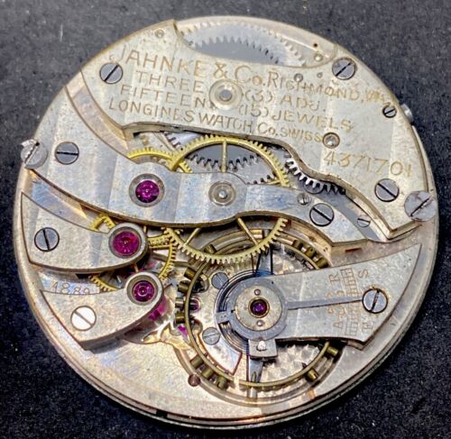 Longines Cal 18.89 Pocket Watch Movement Size 12s 15j Openface For Repair F6571