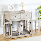 31.5 inch Dog Crate Furniture Small/Medium Dog Pet Cage End Table Wooden Kennel