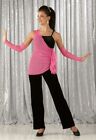 Uptown Girl Adult Large Dance Costume Black Jumpsuit Pink Top NO MITTS USA