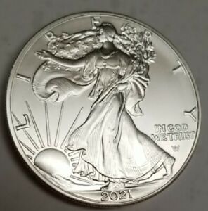 2021 American Silver Eagle Type 2 Coin 1 oz .999 Fine Silver BU Low Flat Shippin