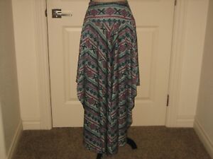 Double D Ranch ~ Women's Aztec Print Asymmetrical Knit Maxi Skirt~ SZ XS