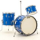 Vintage Ludwig 1965 Downbeat 3-pc Drumset, 12/14/20, Blue Sparkle