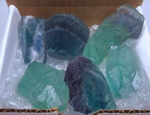 Fluorite Crystal 9 OZ Box Natural Green Purple Blue Crystal Chunks Gemstones